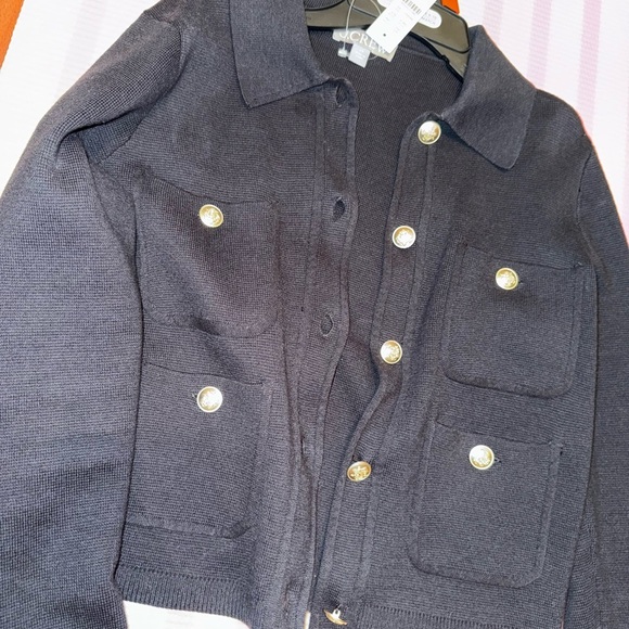 J. Crew Black Cardigan with Gold Buttons - Picture 2 of 6